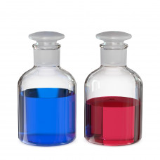 Бутыль для реагентов с притертой пробкой (светлое стекло/узкое горло) 50 мл (Чехия) (2002/В/50)