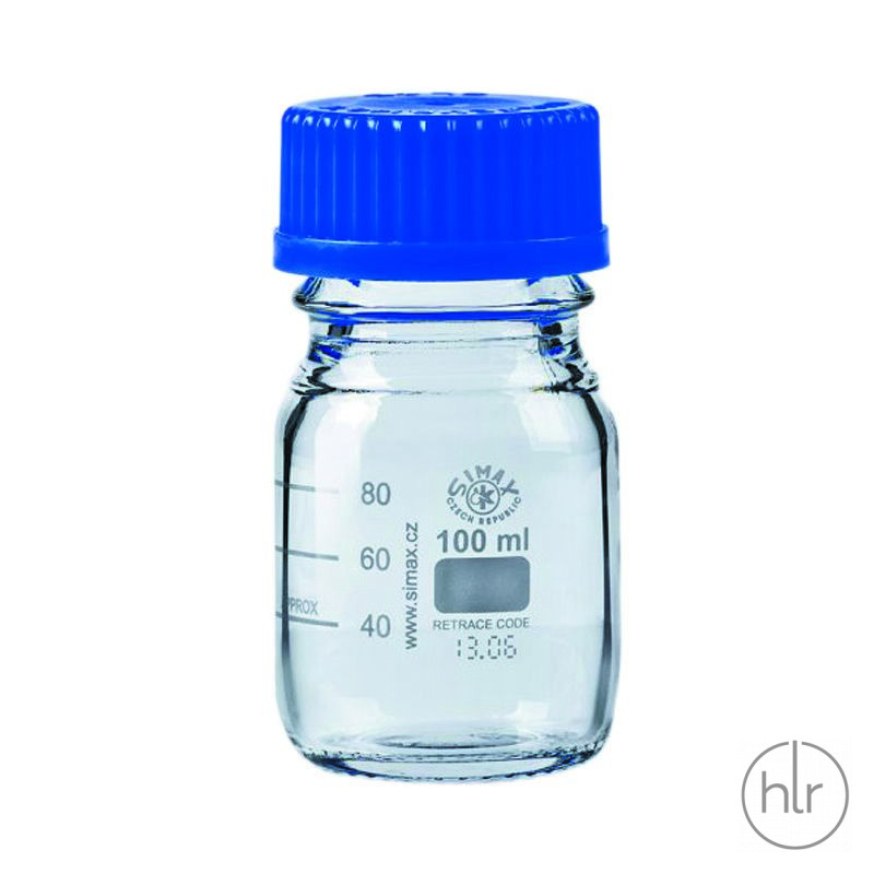 Бутыль для реагентов с винтовой крышкой и градуировкой SIMAX светлое стекло 100 мл ТС (2070/М/100)
