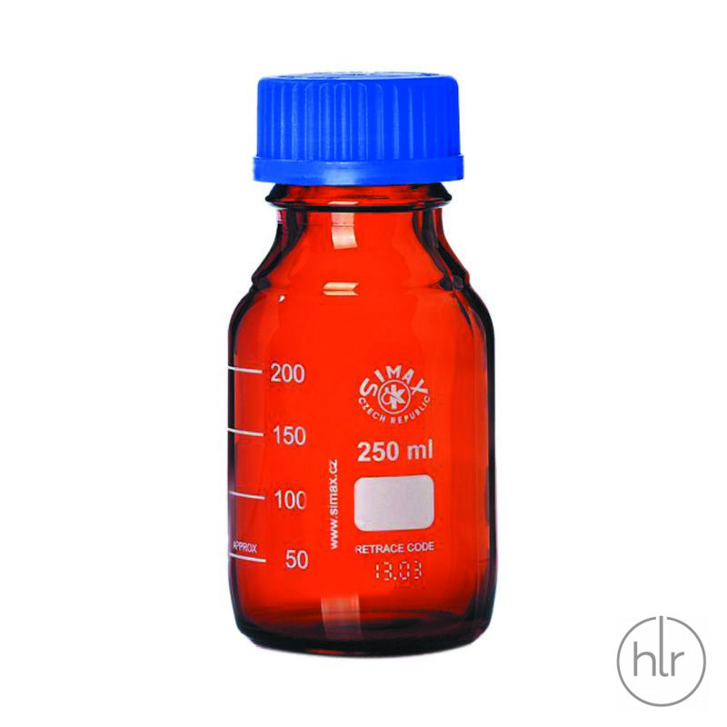 Бутыль для реагентов с винтовой крышкой и градуировкой SIMAX темное стекло 250 мл ТС (2070/H/250)