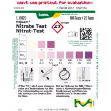 Тест на нитраты (полоски), 10-500 мг/л, 100 определений, Мерк