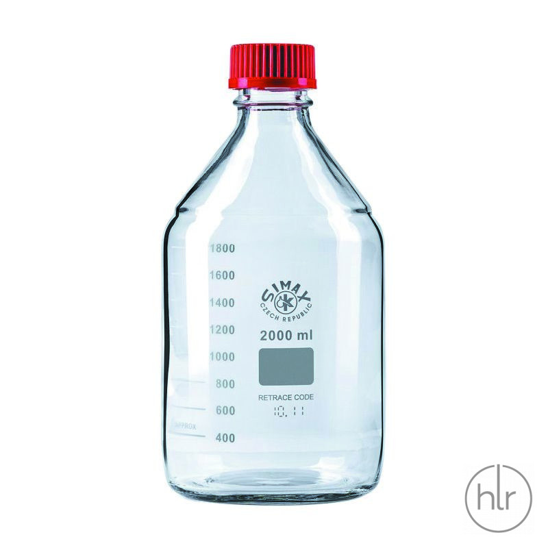 Бутыль для реагентов с красной винтовой крышкой и градуировкой SIMAX светлое стекло 10000 мл ТС (2070/R/10000)