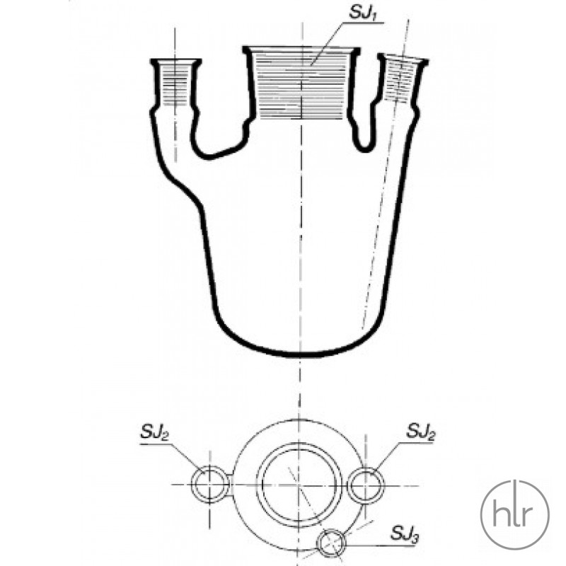 Колба круглодонная с 4-мя горловинами (SIMAX) ТС КГП-4-1- 6000-71/51-29-29-14