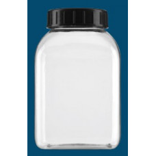 Банка 4-гранна з шир горлом, ПЕТГ,прозора, 1000мл, 97/97/143мм