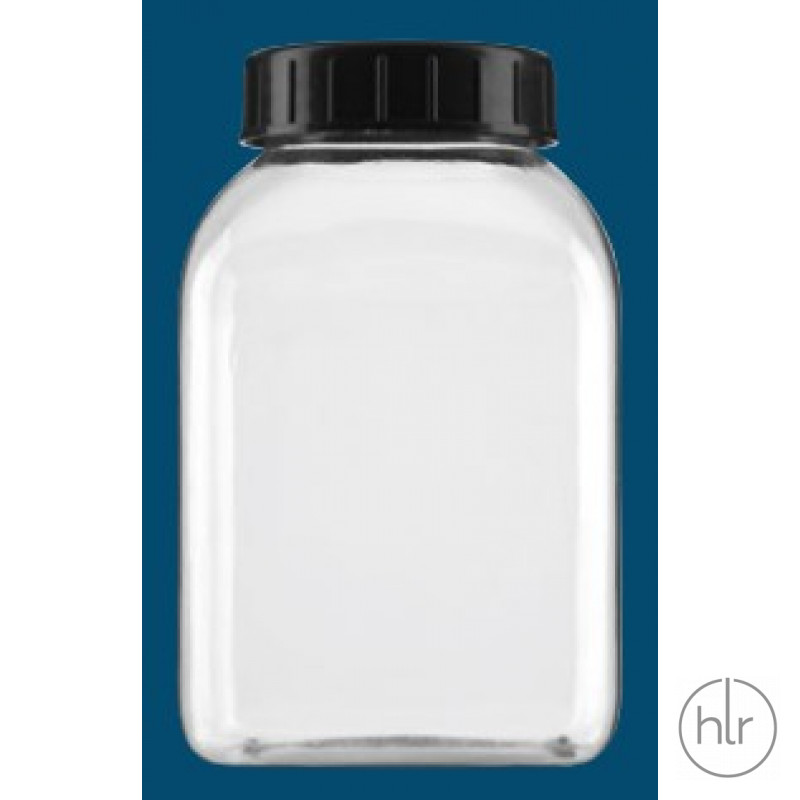 Банка 4-гранная с шир горлом, ПЭТГ,прозрачная, 1000мл, 97/97/143мм