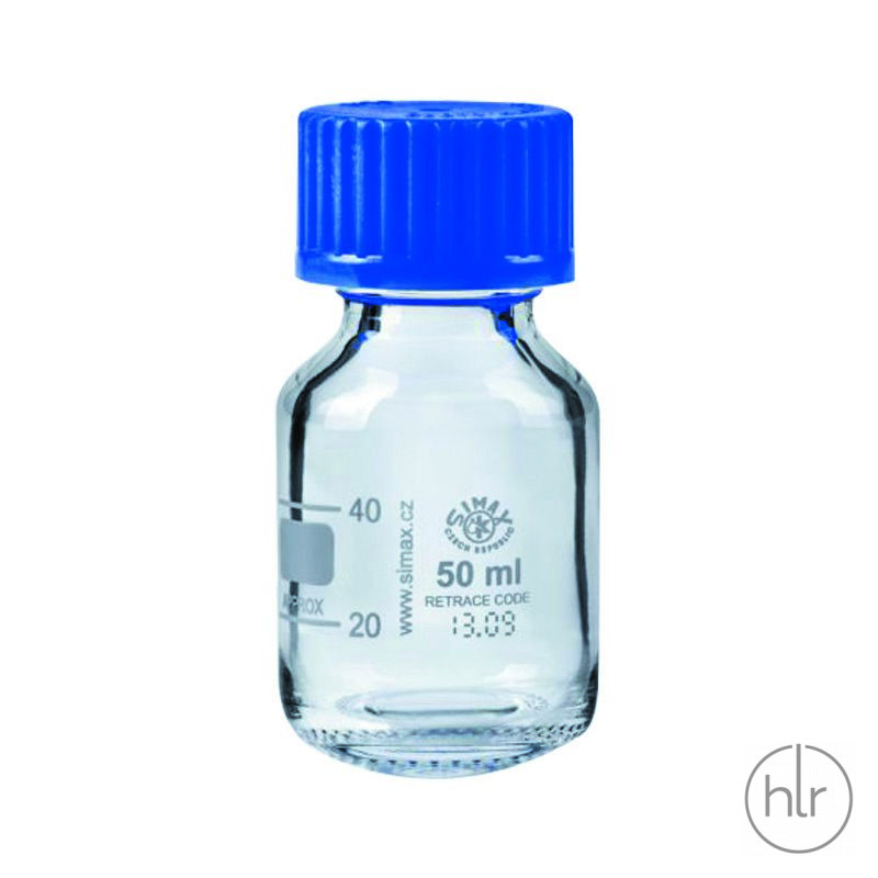Бутыль для реагентов с винтовой крышкой и градуировкой SIMAX светлое стекло 50 мл ТС (2070/М/50)