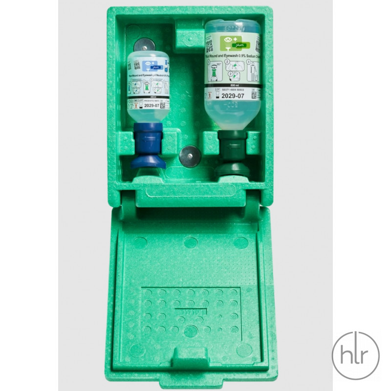 Аптечка настенная с комплектом растворов для экстренного промывания глаз PLUM 4789