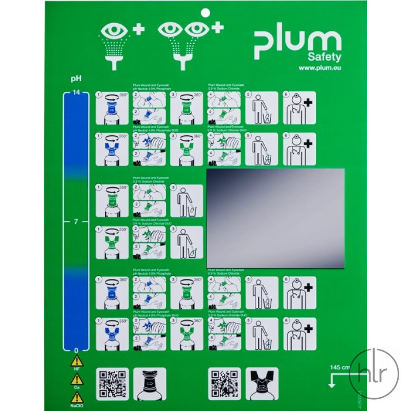 Аптечка настенная с комплектом растворов для экстренного промывания глаз PLUM 4789