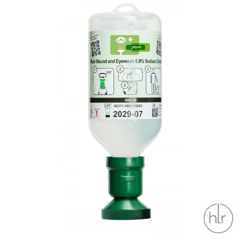 Флакон для промивки очей, NaCl 0.9%, бутилка, 500мл, B-Safety (4604) (9.733 793)