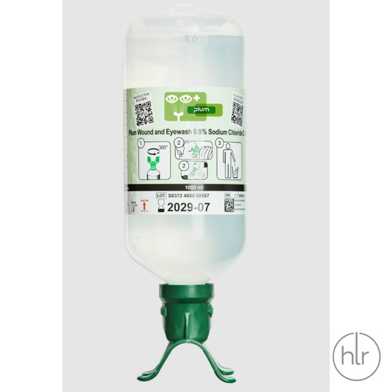 Флакон для промывки глаз 0,9% NaCl, 1000 мл, PLUM 4800
