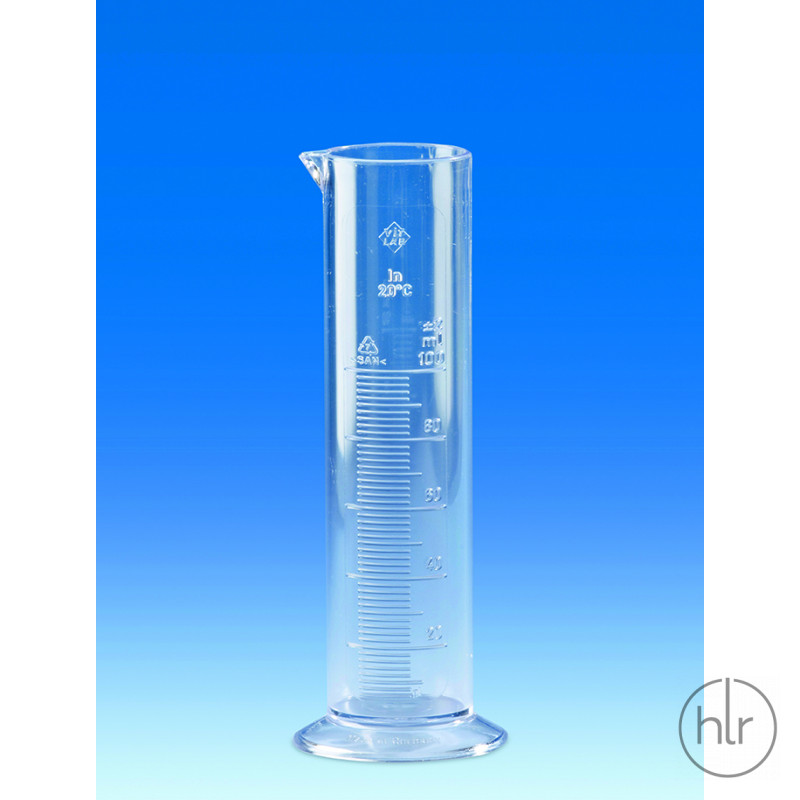 Цилиндр мерный 50/1 мл, SAN, низкая форма, класс В (VITLAB)