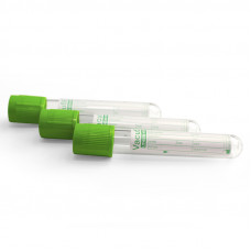 Пробірка VACUSEL з зеленою кришкою, літій гепарин,  13*75 мм, 2 мл (пак.100 шт)