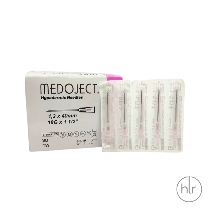 Голка ін'єкційна одноразова стерильна "MEDOJECT", 18G (1,2x40 мм) (100шт/уп)