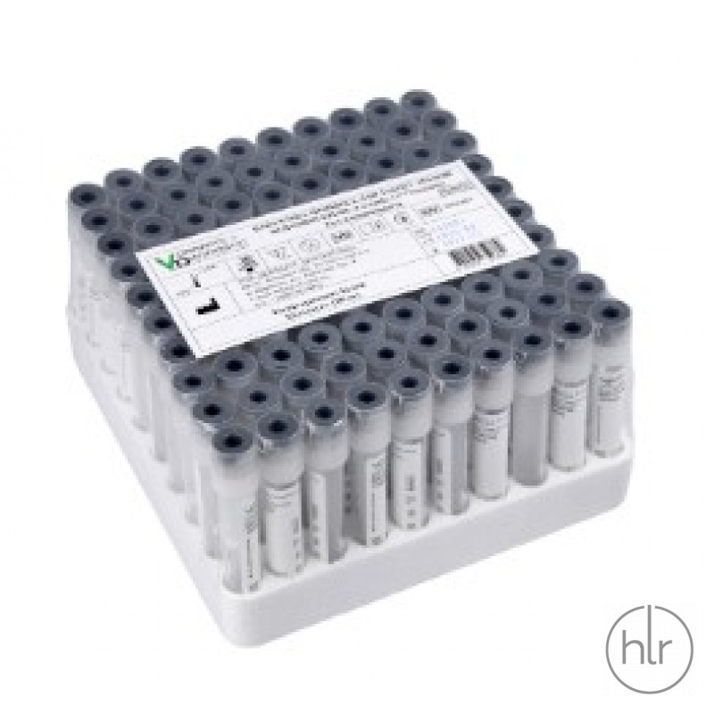 Вакуумная пробирка, 4 мл (ml), 13*75 мм (mm), без наполнителя, с белой крышкой, 100 шт. стерильная